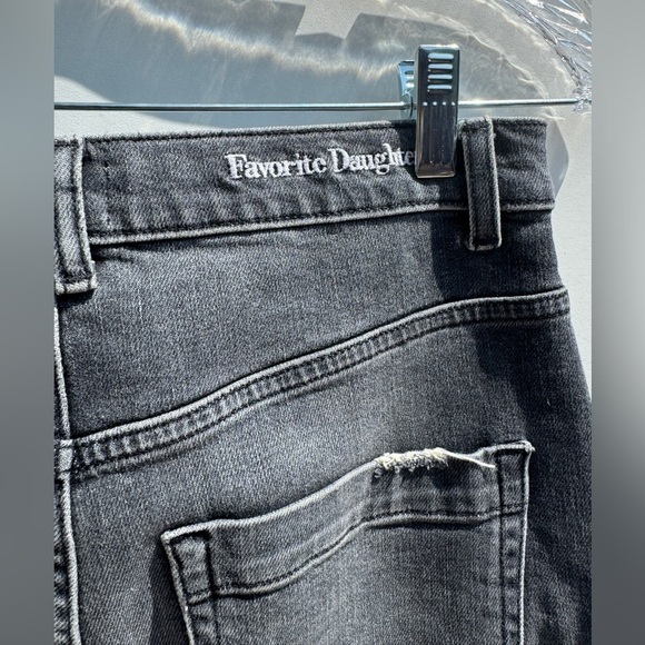 Favorite Daughter JORDIE SUPER HIGH RISE STRAIGHT New York Gray Black Jeans 28 - Picture 11 of 15